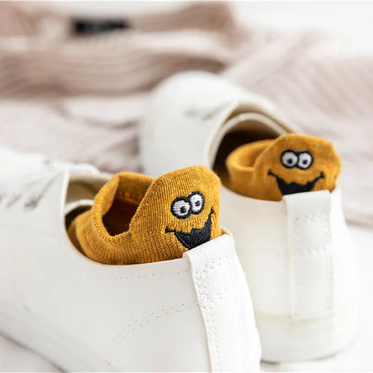 Women's Embroidered Smiley Socks