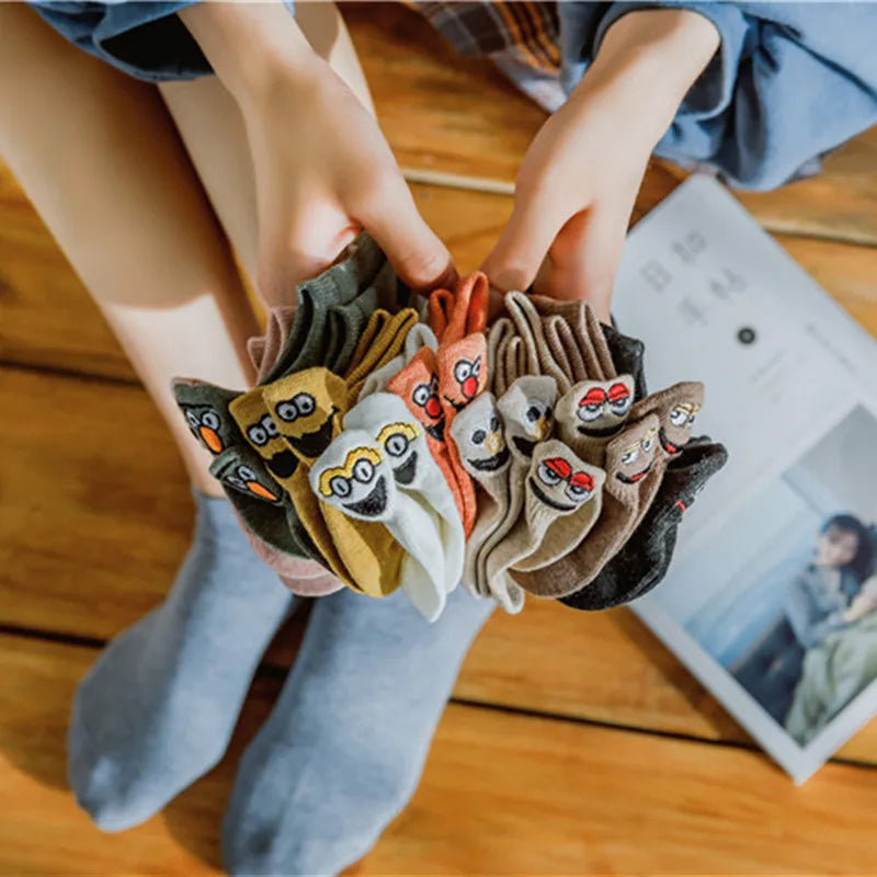 Women's Embroidered Smiley Socks