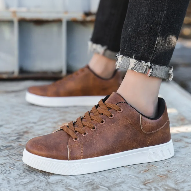 Brown Leather Sneakers