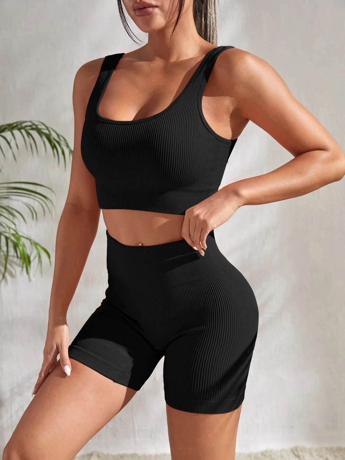 AuraFlow Seamless Ribbed Yoga Set