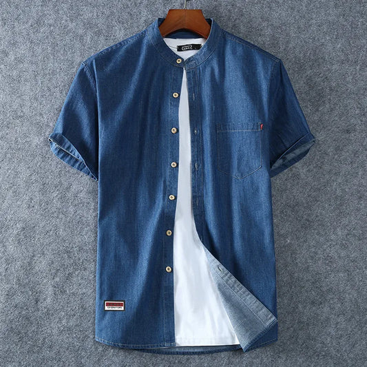 Men's Denim Short Sleeve Shirt