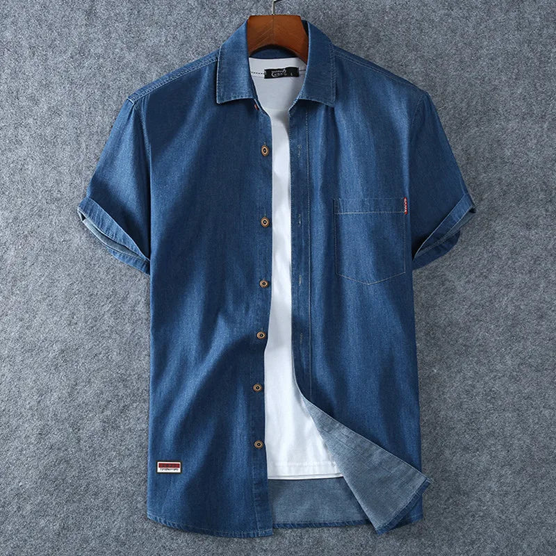 Men's Denim Short Sleeve Shirt