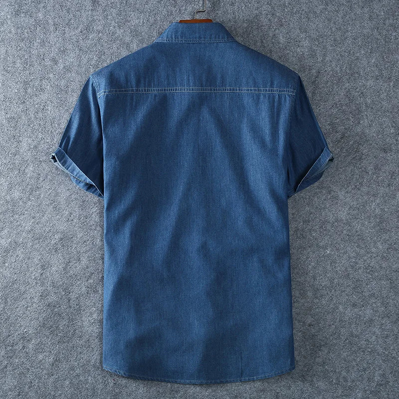 Men's Denim Short Sleeve Shirt