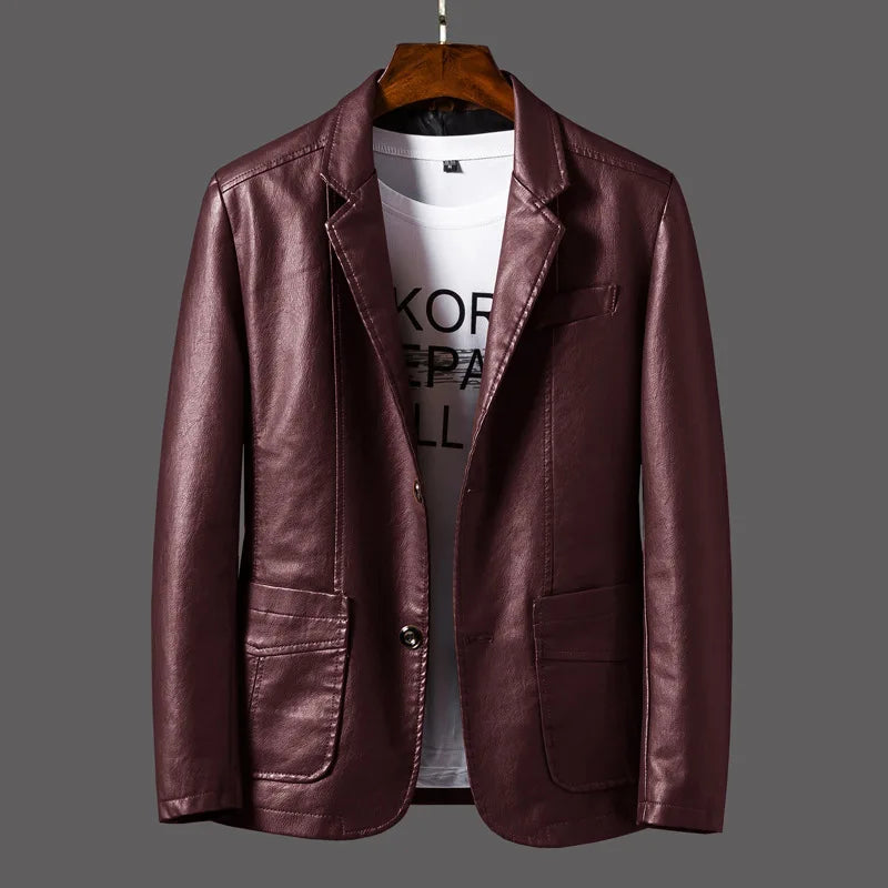 Men's Leather Biker Jacket