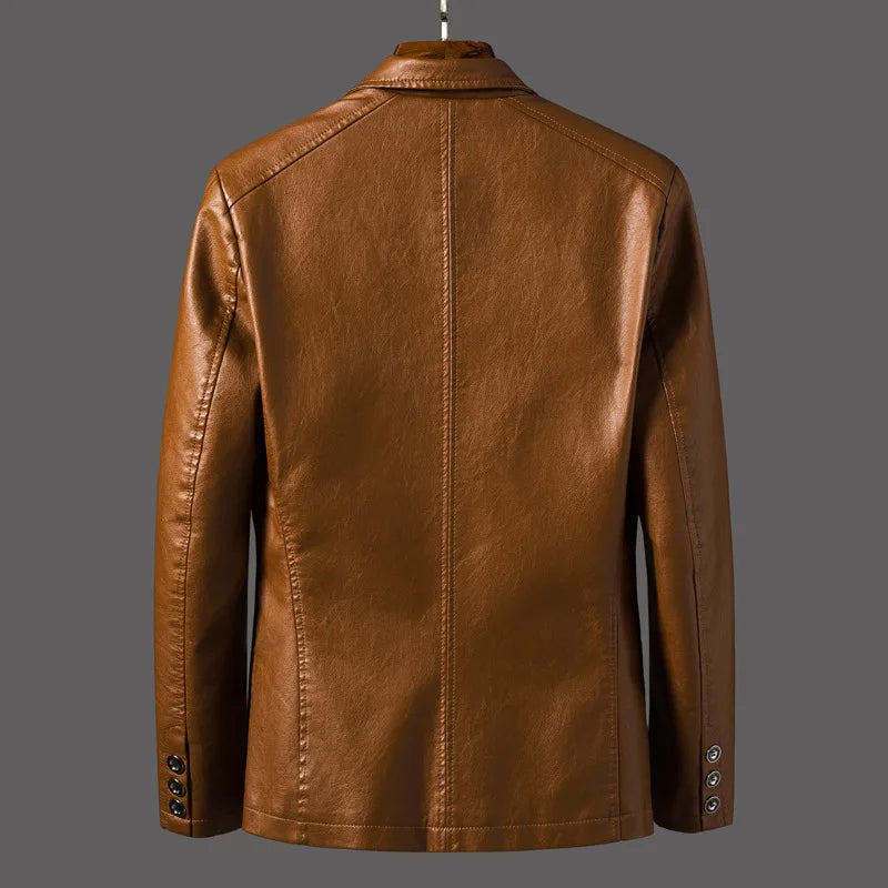 Men's Leather Biker Jacket