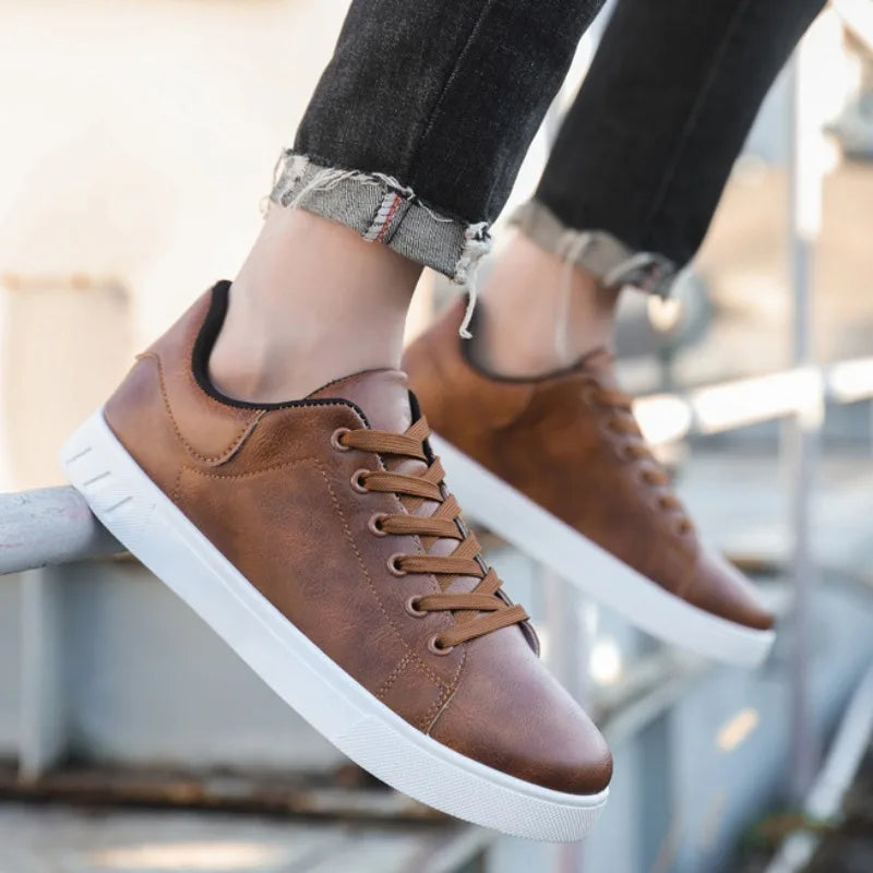 Brown Leather Sneakers